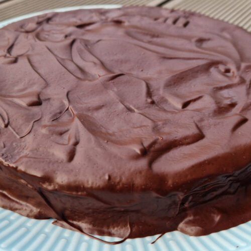 Glutenfri mazarinkage med marcipan og chokoladeovertræk