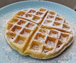 Belgisk vaffel med flormelis til opskriftskortet