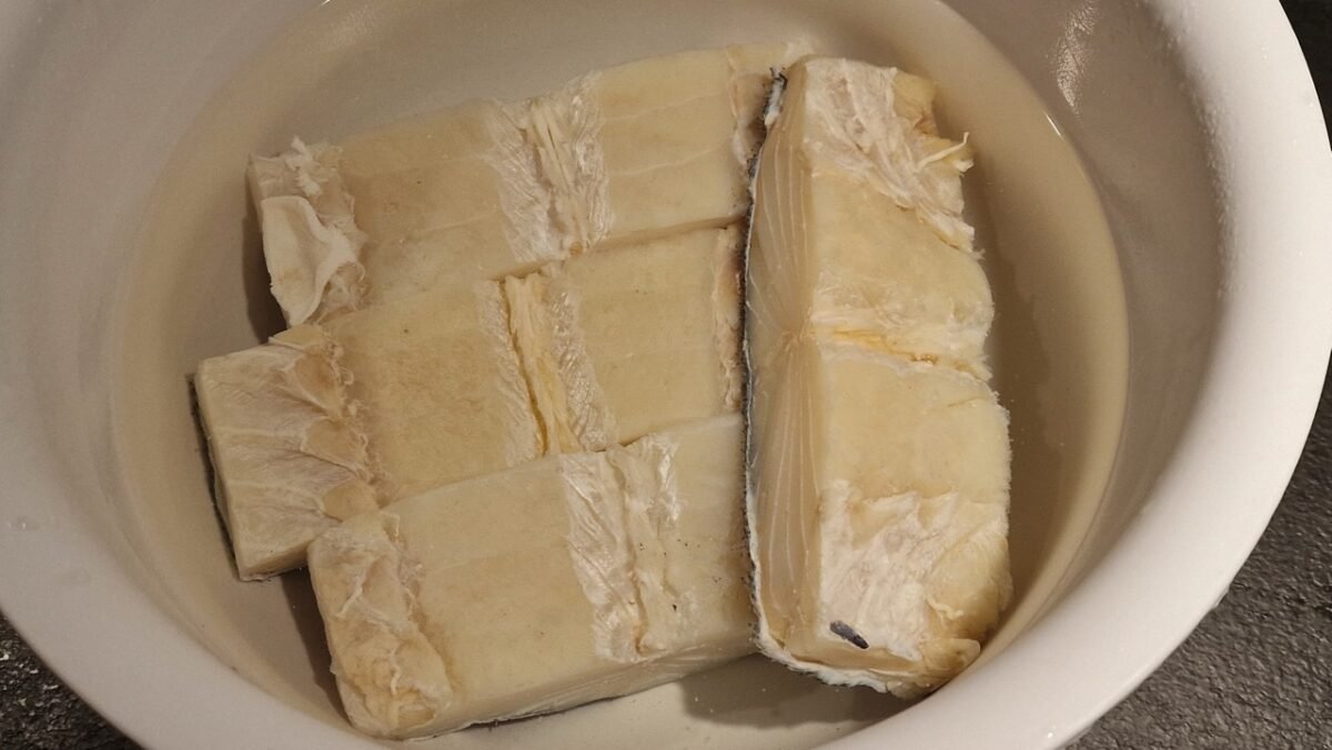 Saltet torsk efter to døgns udvanding
